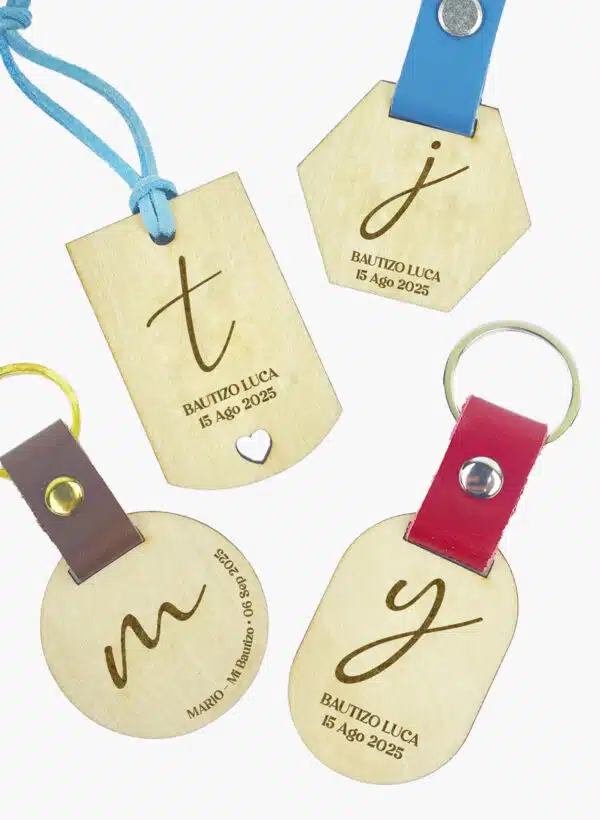 Llavero Bautizo "MONOGRAMA CALIGRÁFICO"